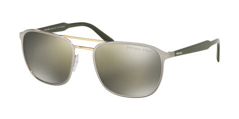 prada spr75v|Prada PR 75VS 523722 Grey Metal Square Sunglasses Grey .